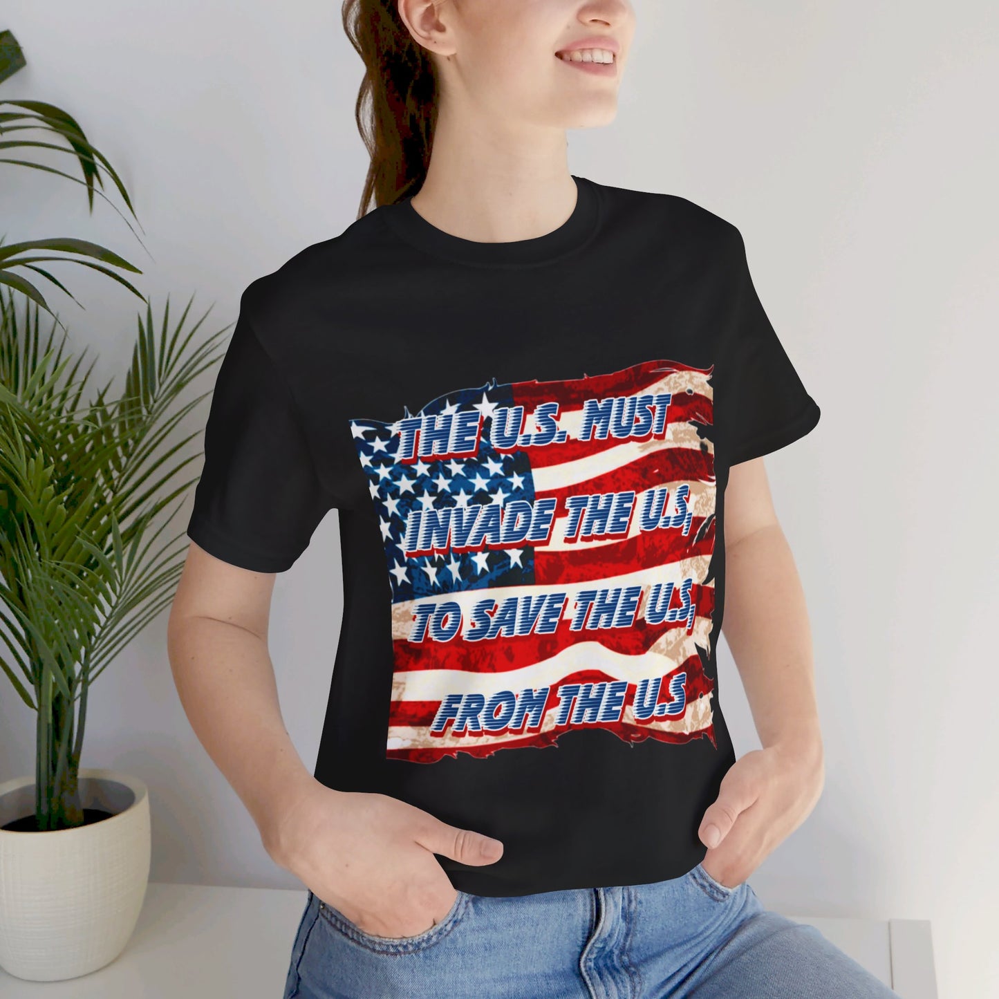 Save the USA from Itself - Unisex Jersey Short Sleeve Tee