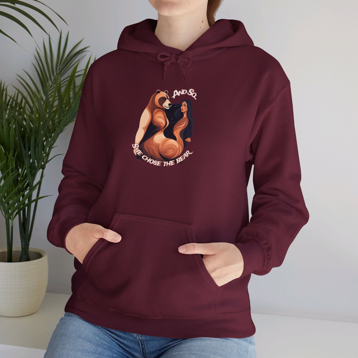 And So She Chose the Bear - Unisex Heavy Blend™ Hooded Sweatshirt