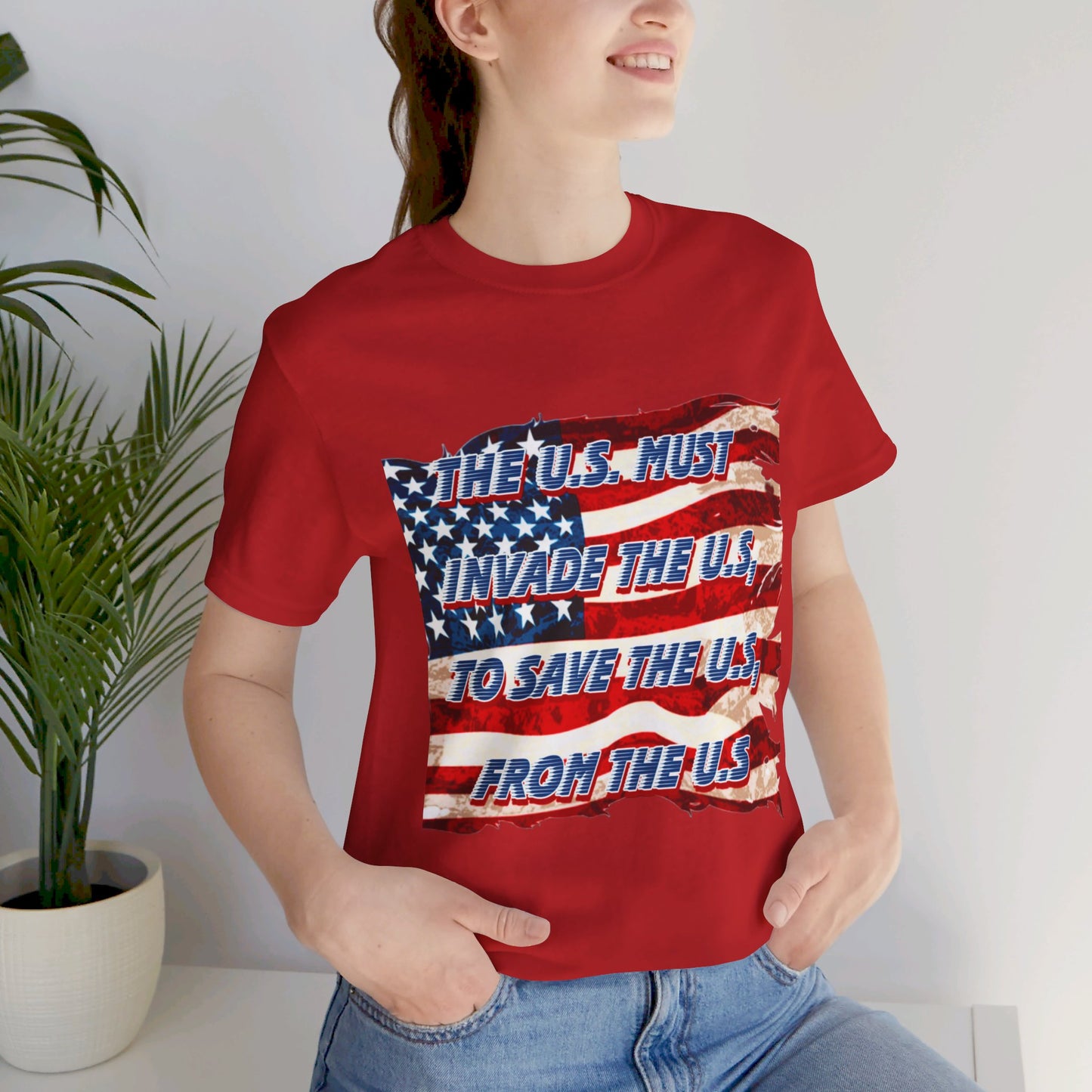 Save the USA from Itself - Unisex Jersey Short Sleeve Tee