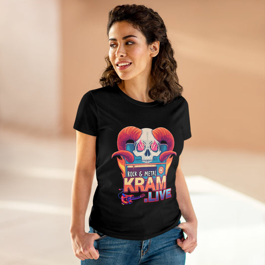 K-RAM Radio Guitar Ram Women's Midweight Cotton Tee