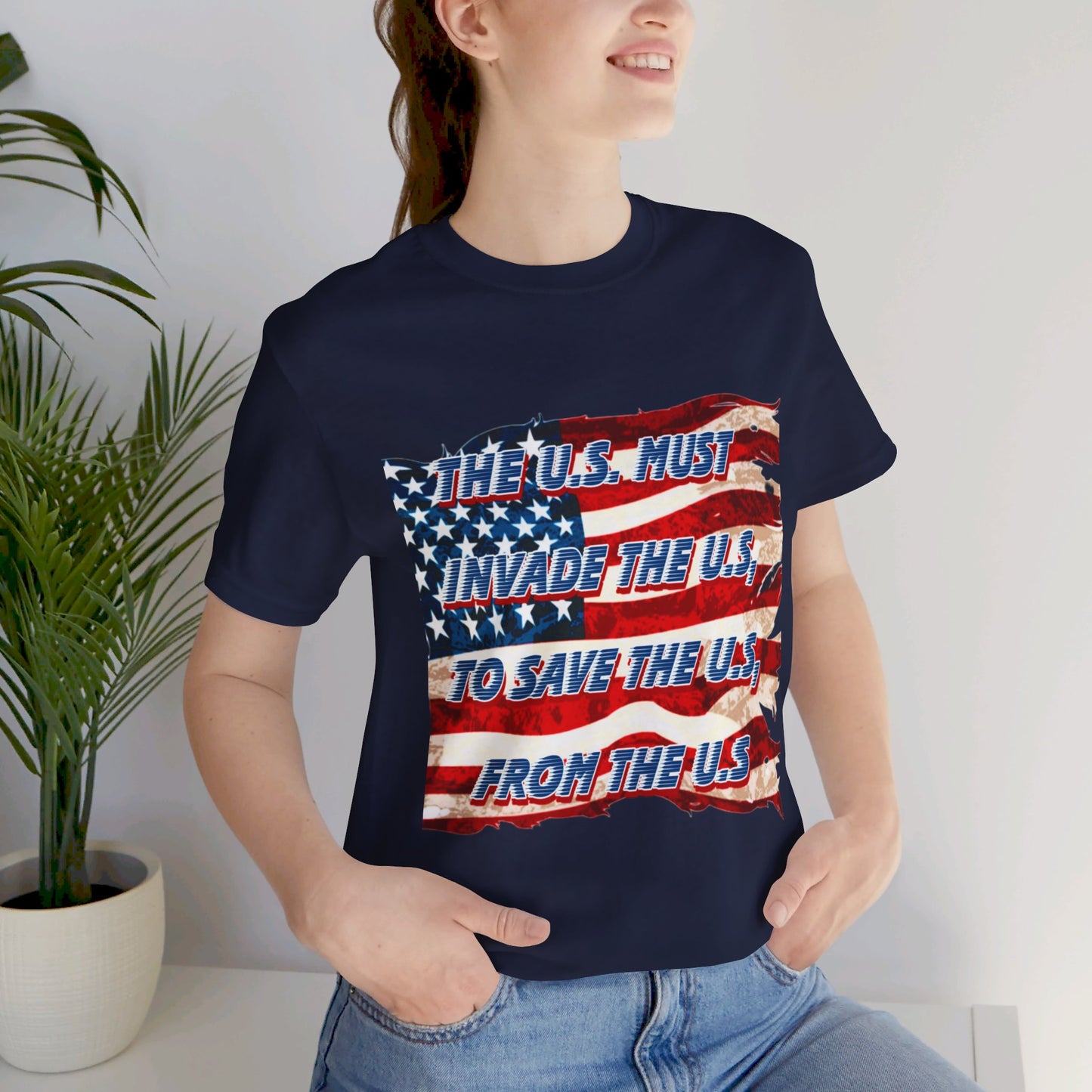 Save the USA from Itself - Unisex Jersey Short Sleeve Tee