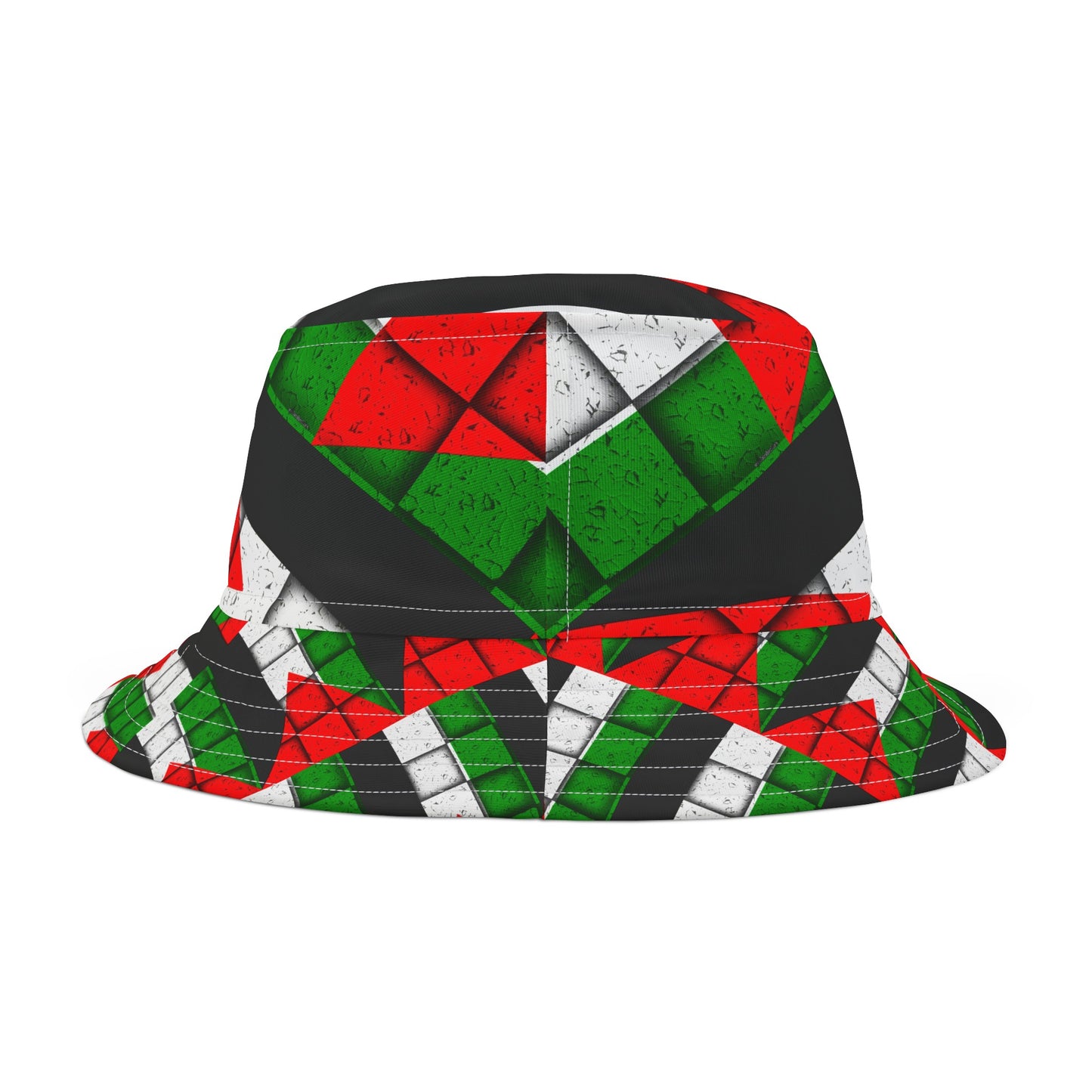 Palestinian Flag Brick Print Bucket Hat (AOP)