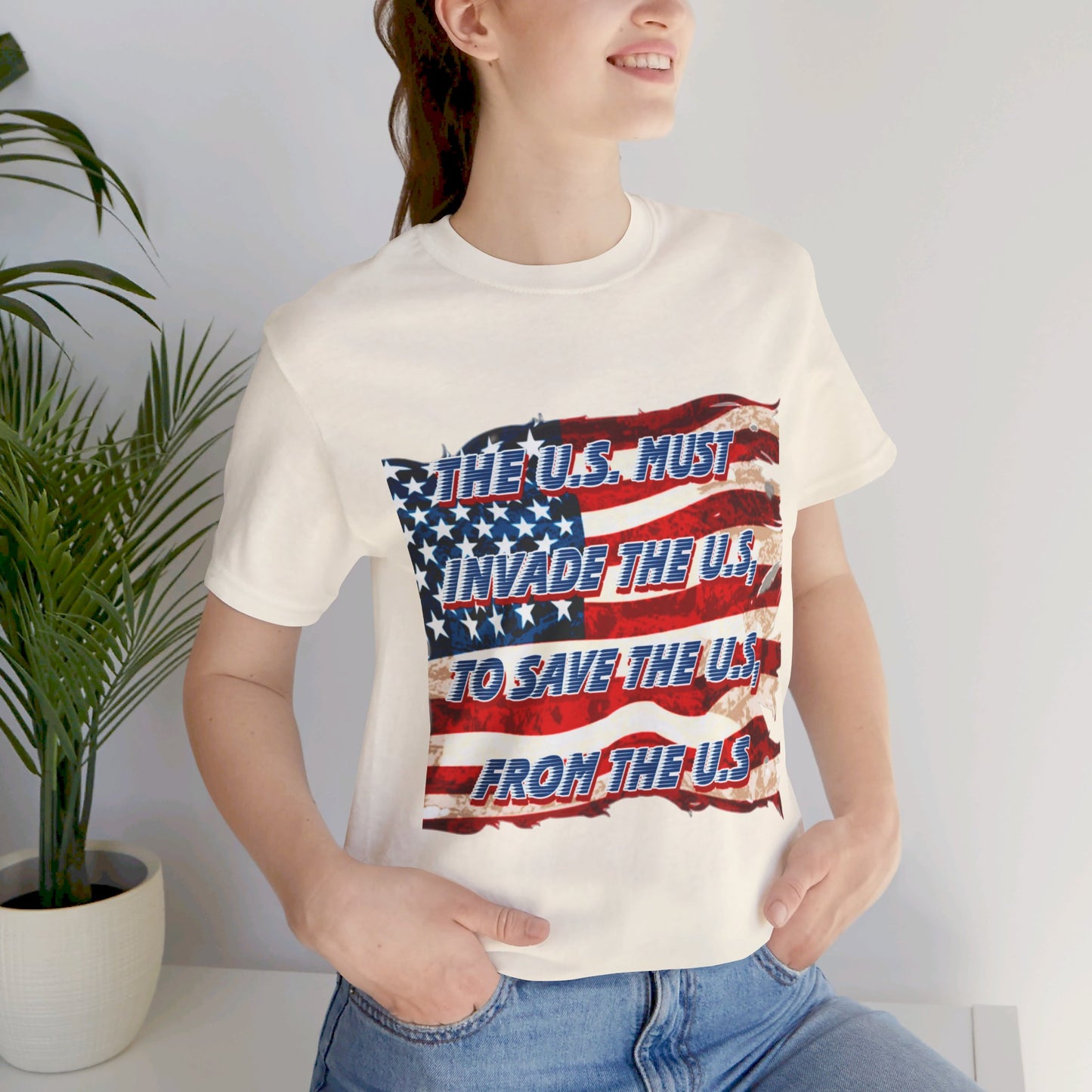 Save the USA from Itself - Unisex Jersey Short Sleeve Tee