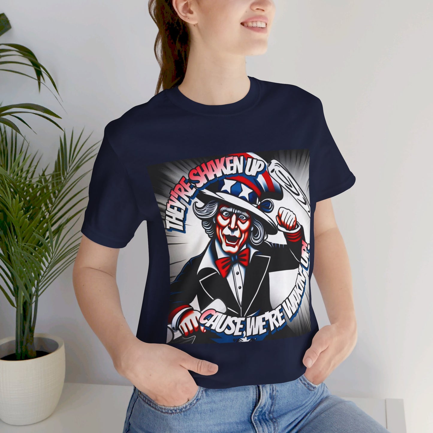 Uncle Sam is Shaking - Unisex Jersey Short Sleeve Tee