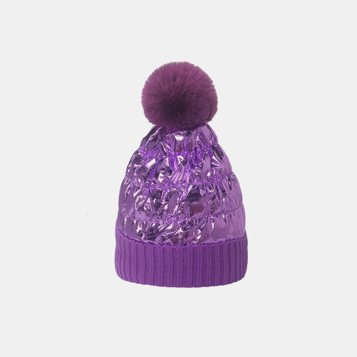 Thermal Knit Hat with Pompom