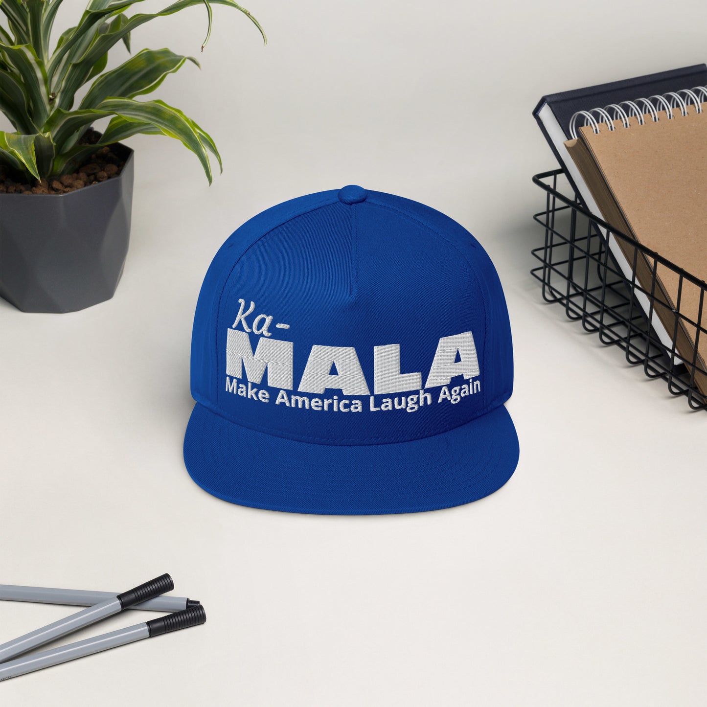 Ka-MALA Make America Laugh Again Flat Bill Cap