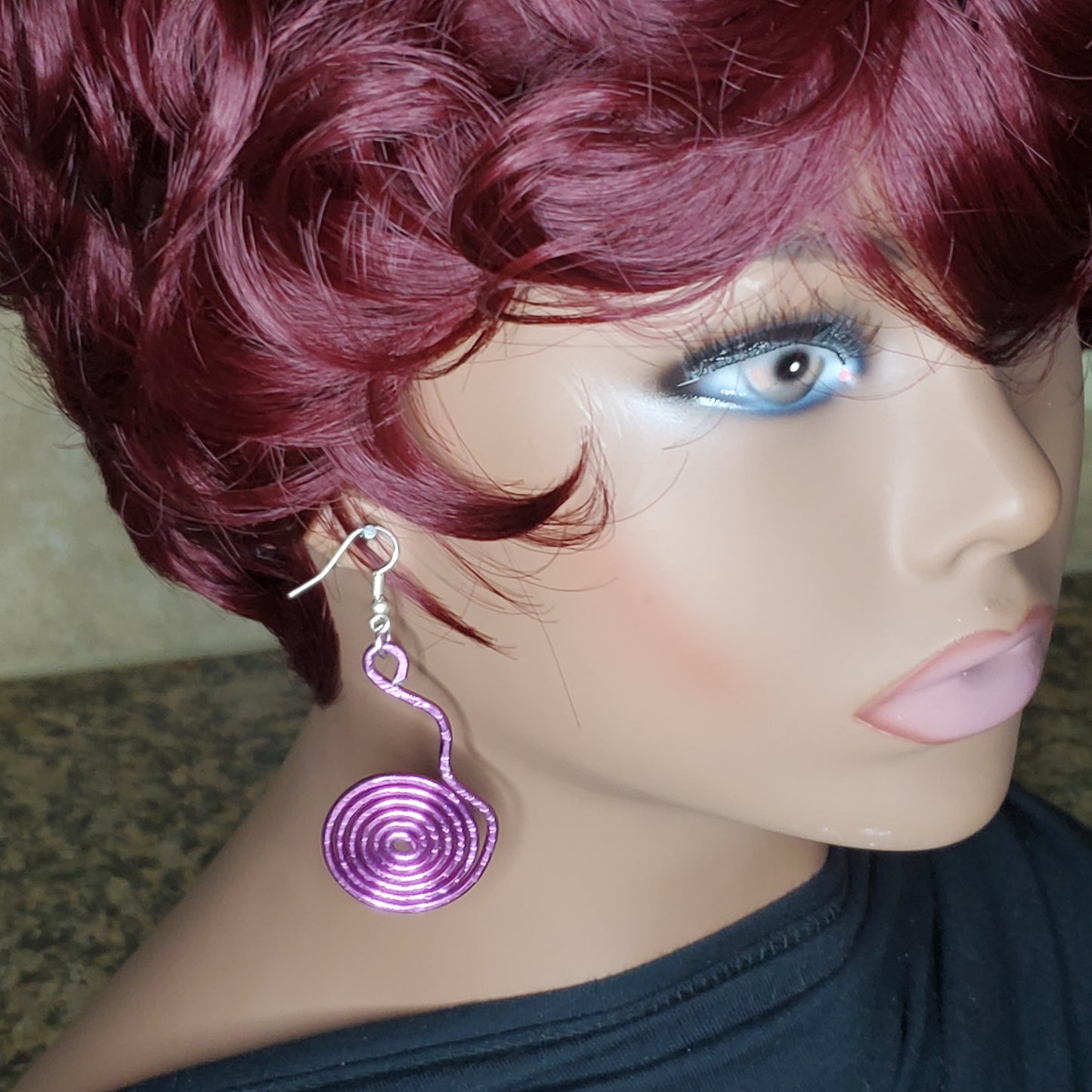 Wired Up By Mileeva Purple Dream Swirl Earrings